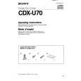 SONY CDX-U70 Owner's Manual cover photo