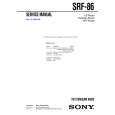 SONY SRF86 Service Manual cover photo