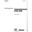SONY CFD-540 Owner's Manual cover photo