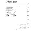 PIONEER DEH-110E/XN/EW5 Owner's Manual cover photo