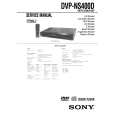 SONY DVP-NS400D Owner's Manual cover photo