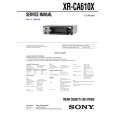 SONY XRCA610X Owner's Manual cover photo