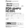 PIONEER PDP504PU Service Manual cover photo