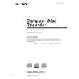 SONY RCDW10 Owner's Manual cover photo