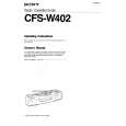 SONY CFS-W402 Owner's Manual cover photo