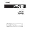 TEAC RW800 Owner's Manual cover photo