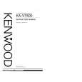 KENWOOD KAV7500 Owner's Manual cover photo