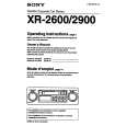 SONY XR-2600 Owner's Manual cover photo