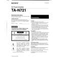SONY TAN721 Owner's Manual cover photo