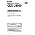 SONY CDX-U8000 Owner's Manual cover photo