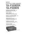 SONY TA-F500ES Owner's Manual cover photo