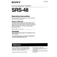 SONY SRS48 Owner's Manual cover photo