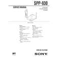 SONY SPP930 Owner's Manual cover photo