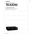 SONY TAAX310 Owner's Manual cover photo