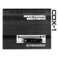PIONEER CDX-1 Owner's Manual cover photo