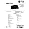 SONY MZF40 Owner's Manual cover photo