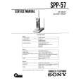 SONY SPP-57 Owner's Manual cover photo