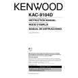 KENWOOD KAC-9104D Owner's Manual cover photo