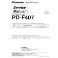 PIONEER PD-F407/RFXJ Service Manual cover photo