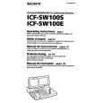SONY ICFSW100E Owner's Manual cover photo