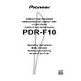 PIONEER PDR-F10/ZVYXJ Owner's Manual cover photo