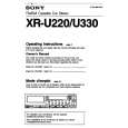 SONY XR-U330 Owner's Manual cover photo