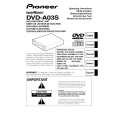 PIONEER DVD-A03S Owner's Manual cover photo