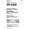 SONY XR-U500 Owner's Manual cover photo