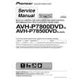 PIONEER AVH-P7800DVD/RE Service Manual cover photo