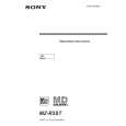 SONY MZR5ST Owner's Manual cover photo