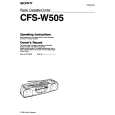 SONY CFS-W505 Owner's Manual cover photo