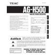 TEAC AG-H500 Owner's Manual cover photo