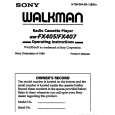 SONY WM-FX405 Owner's Manual cover photo