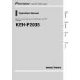 PIONEER KEH-P2035/XM/ES Owner's Manual cover photo