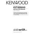 KENWOOD KVT-920DVD Owner's Manual cover photo