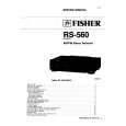 FISHER RS560 Service Manual cover photo