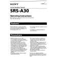 SONY SRSA30 Owner's Manual cover photo