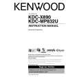 KENWOOD KDC-X890 Owner's Manual cover photo