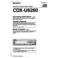 SONY CDX-U6260 Owner's Manual cover photo