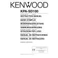 KENWOOD KPA-SD100 Owner's Manual cover photo