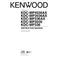 KENWOOD KDC-MP4036AX Owner's Manual cover photo