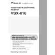 PIONEER VSX-816-K/KUXJ/CA Owner's Manual cover photo