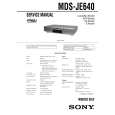 SONY MDS-JE440 Owner's Manual cover photo