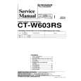 PIONEER CT-W603RS Service Manual cover photo