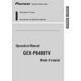 PIONEER GEX-P6400TV Owner's Manual cover photo