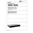 SONY VDX300 Owner's Manual cover photo