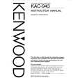 KENWOOD KAC943 Owner's Manual cover photo