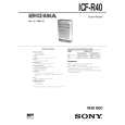 SONY ICFR40 Service Manual cover photo