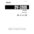 TEAC DV-2800 Owner's Manual cover photo