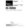 PIONEER D-500 Service Manual cover photo